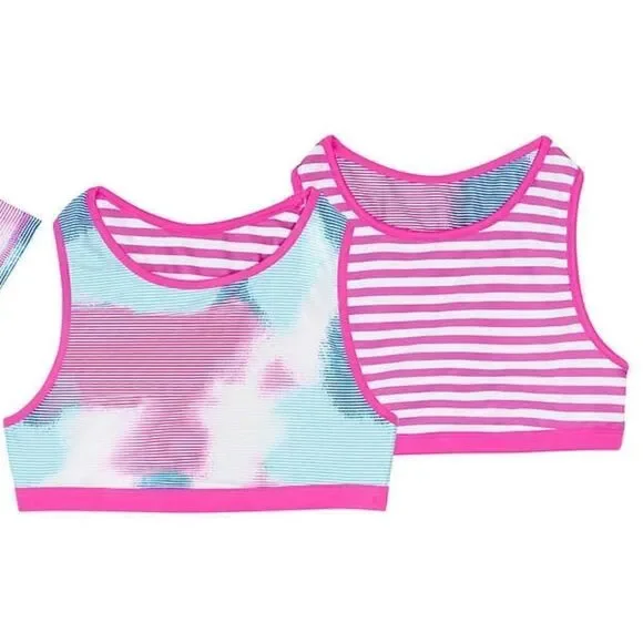 NEW! NWT EDDIE BAUER Youth Girls 4 Piece Reversible Swim Set in Pink Multi - Picture 7 of 8